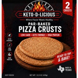 Keto-D-Licious Par Baked Pizza Crust 8 Packages (16- 12" Pizza Crusts)
